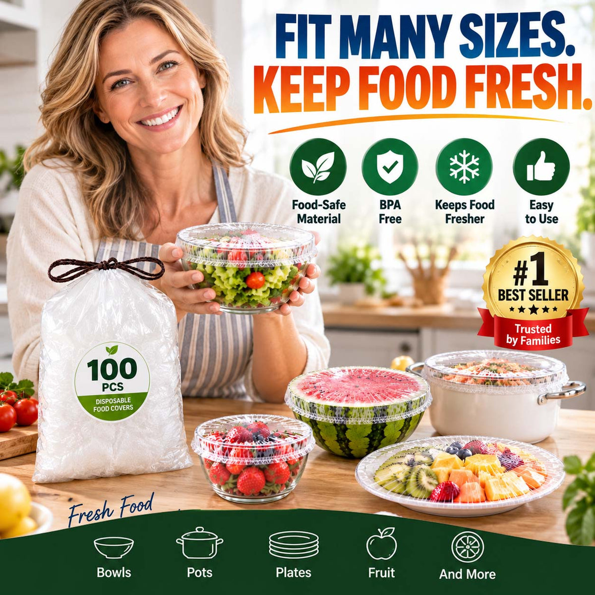 🔥Healrize®Disposable Stretch Food Covers for Bowls & Plates