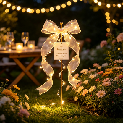 Lumivara Festive Ribbon Stake Lights