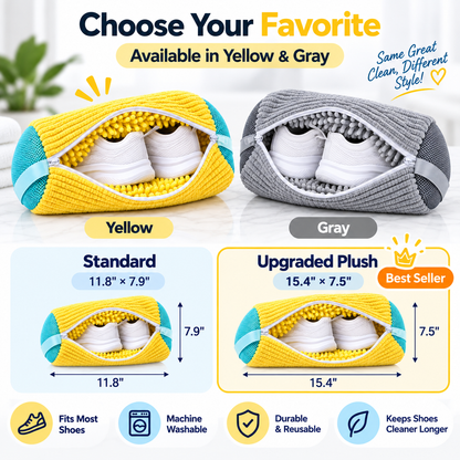 👟 Healrize® High-Density Plush Shoe Washing Bag | Upgraded 15.4" × 7.5" ✨