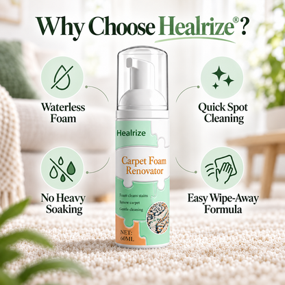 🧼 Healrize® Waterless Carpet & Fabric Foam Stain Remover – Fast-Acting Deep Cleaning Foam for Rugs, Upholstery & Spot Cleaning
