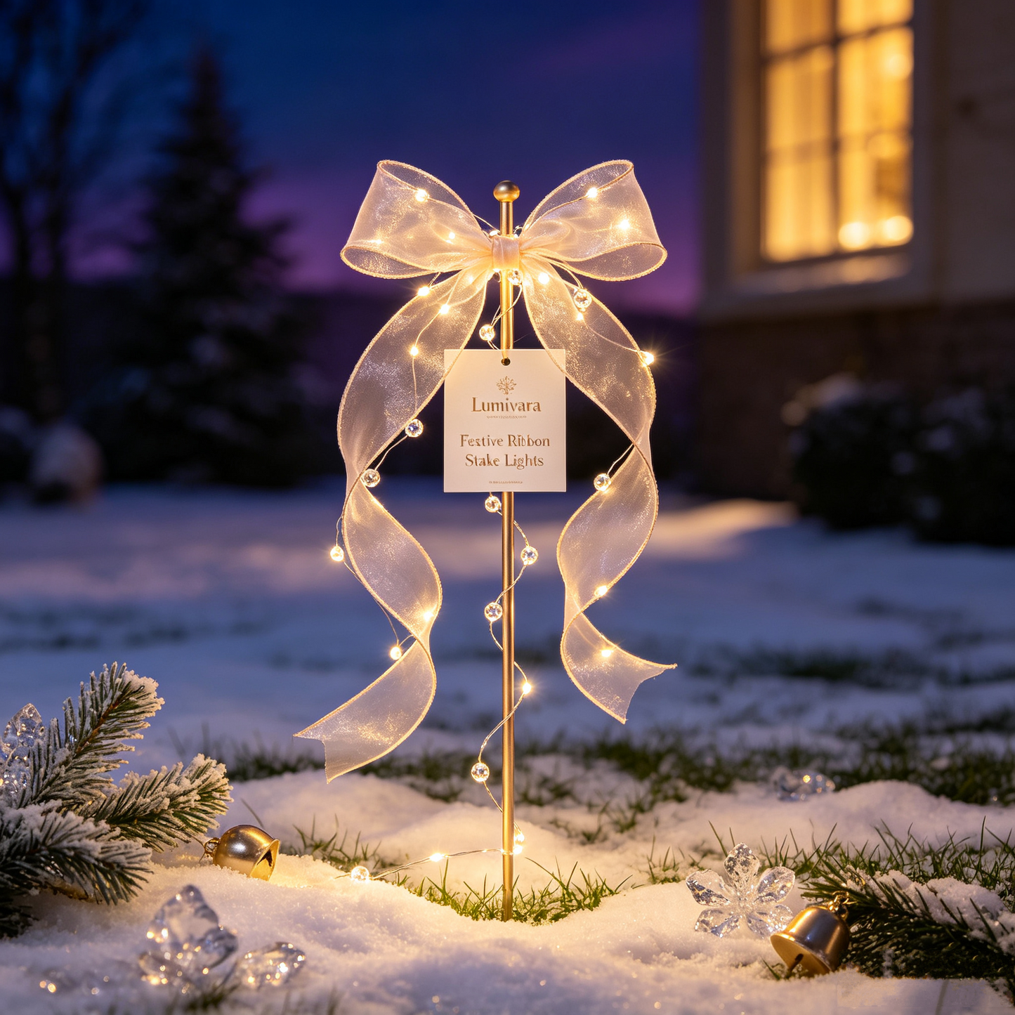 Lumivara Festive Ribbon Stake Lights