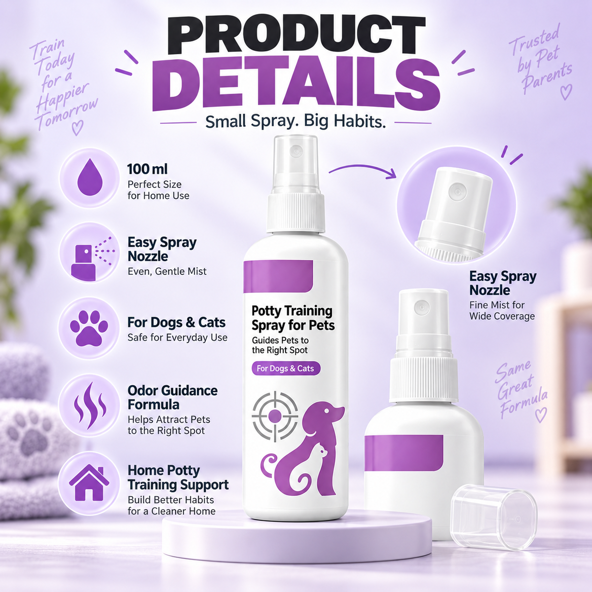 🥳HOT SALE🥳💞10K+ SOLD! Healrize®Potty Training Spray ! Guides pets, safe & easy spray. Cleaner home – grab yours! ✅